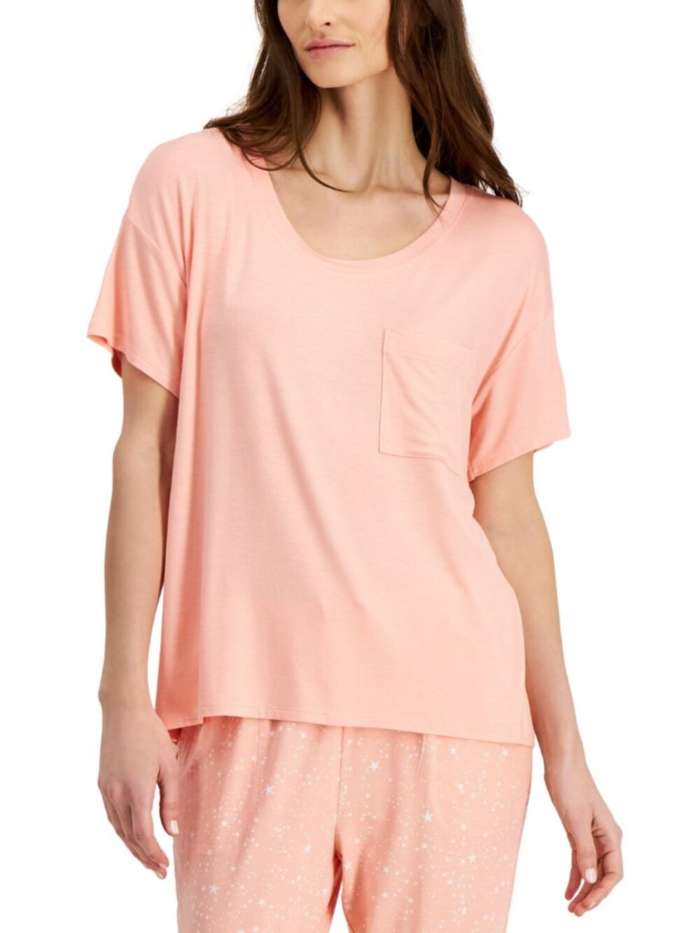 Alfani Womens Super Soft Scoop-Neck Pajama Top, 1-Piece